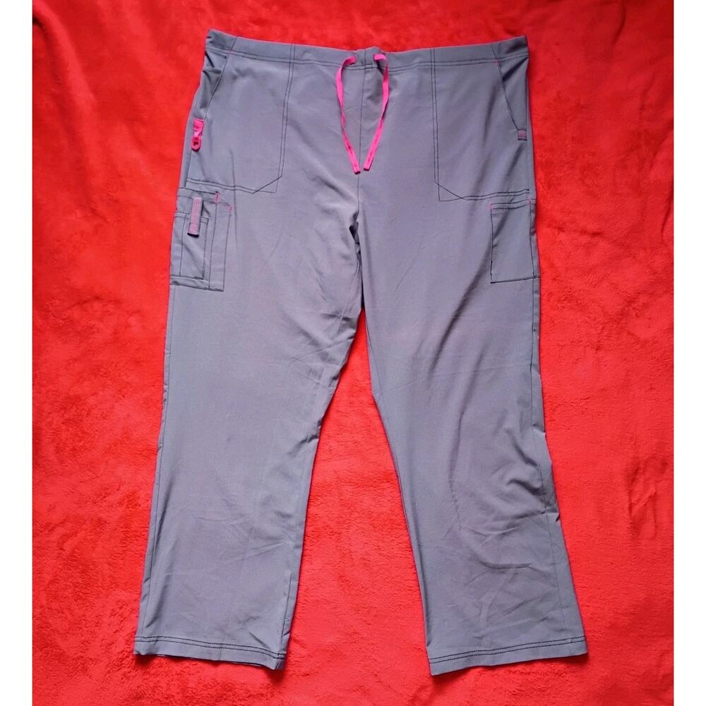 Carhartt Women's Cross Flex Scrub Pants Plus Size 3XL XXXL Grey Pink Healthcare